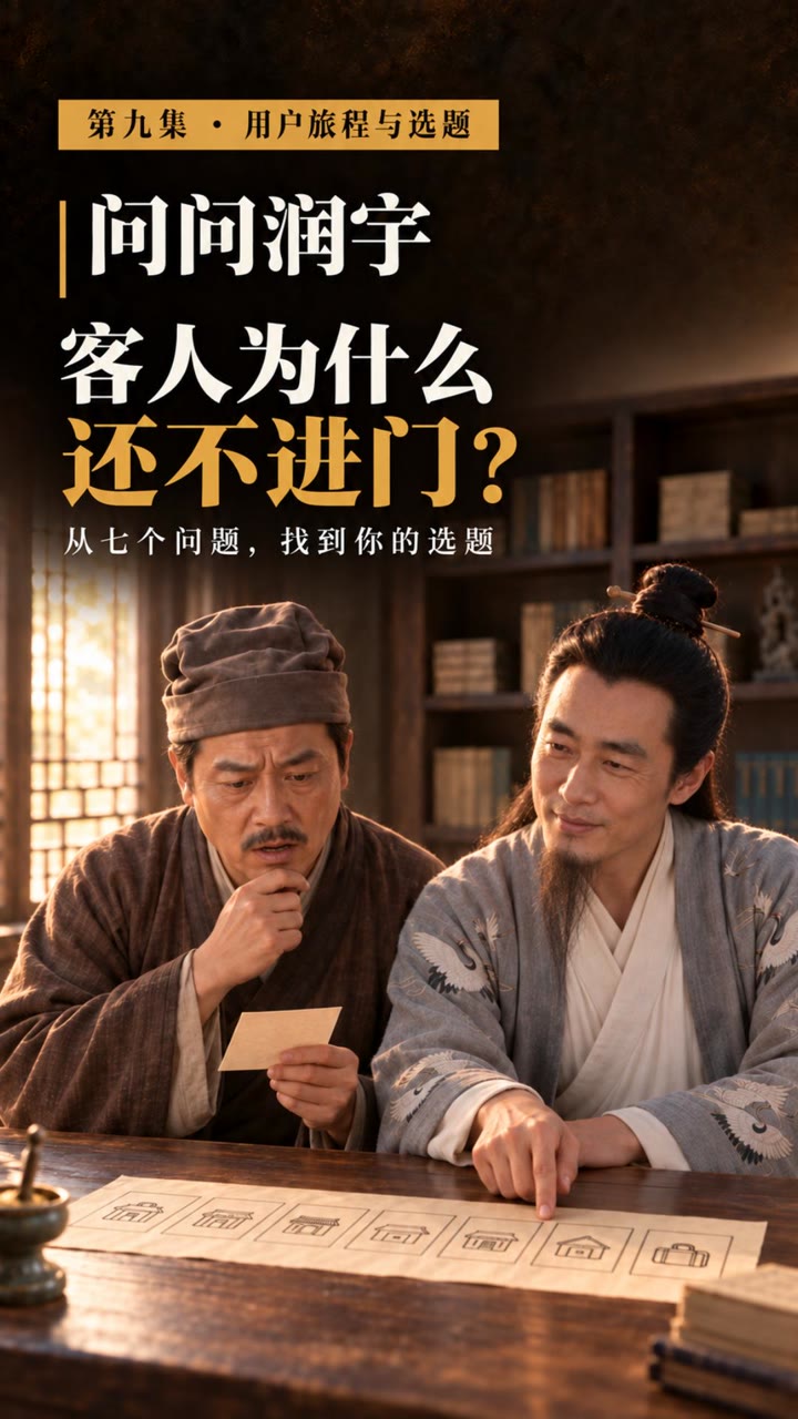 问问润宇第九集封面，客人为什么还不进门